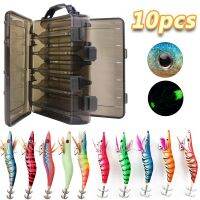 【hot】℗✷ 10PCS Squid lure Fishing hooks Shrimp jig 12g 15g 21g Artificial bait