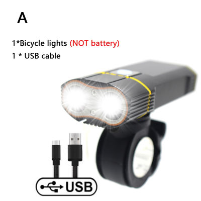 6000LM USB Bike Light 2 XML-T6 LED Headlight Flashlight Rechargeable Battery Bike Camping Light +Handlebar Mount