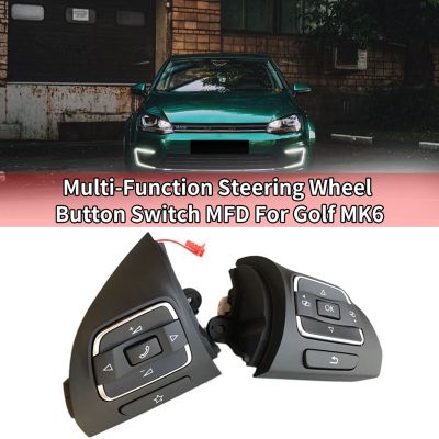 2PCS Car Multi-Function Steering Wheel Button Switch MFD for Golf MK6 Tiguan Jetta MK6 EOS 5C0959537A,5C0959538B Parts Accessories