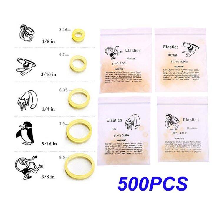 500PCS Dental Rubber Bands Orthodontic Elastics Chains Ties 3.5OZ 1/8 3