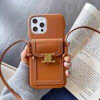 เคสโทรศัพท์กระเป๋าสตางค์สายคล้องแบบคาดตัวแบรนด์หรูสำหรับ Iphone 14 13 12 11 Pro Max ฝากระเป๋าเก็บบัตรเป็นของขวัญสำหรับผู้หญิง