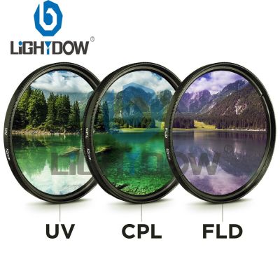 ชุดเลนส์กรองแสง49มม. 52มม. 55มม. 62มม. 67มม. 72มม. 77มม. UV + CPL + FLD 3 In 1พร้อมถุงสำหรับ Nikon Sony กล้อง Pentax เลนส์กรองแสง S