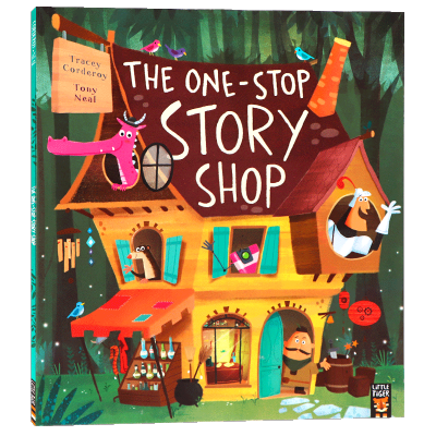 Stock one stop Bookstore English original picture book the one stop story shop boutique famous picture book imagination training childrens English Enlightenment bedtime picture story book paperback open Tony Neal