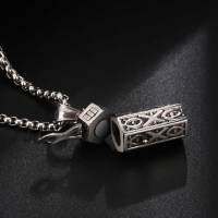 JHSL Men Empty Storage Bottle Pet Ashes Perfume Necklaces Pendants Stainless Steel Chain Fashion jewelry Dropship