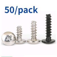 50pcs  Black Zinc/ Nickel Plated/ 304 Stainless Steel Phillips Cross Recessed Mushroom Truss Head Self Tapping Screws Phillips Nails Screws  Fasteners