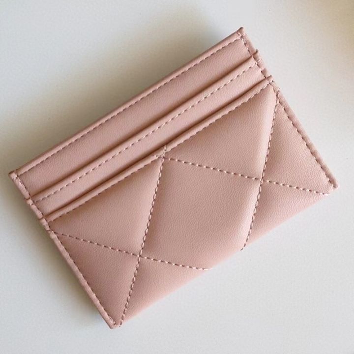 luxury-woman-card-holder-genuine-leather-coin-purse-rhombus-wallet-soft-designer-sheepskin-credit-card-bag-short-grid-pattern-card-holders