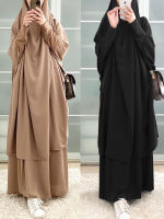 Eid Hooded Muslim Women Hijab Dress Prayer Garment Jilbab Abaya Long Khimar Ramadan Gown Abayas Skirt Sets Islam. Clothes Niqab