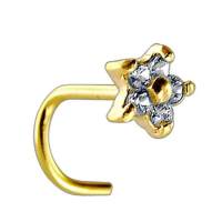 9K Gold Flower Nose Screw เครื่องประดับเพชรพลอย จิวจมูก สกรูดอกไม้ทอง ทองแท้ 9K