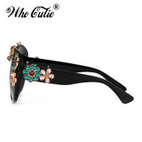 Oversized Diamond Sunglasses Women 2019 Luxury Brand Designer Retro Vintage 80S Baroque Cateye Rhinestone Sun Glasses Shades 675