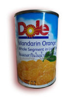 ส้มแมนดารินในน้ำเชื่อม โดล Dole Mandarin Orange Whole Segment in Light Syrup ขนาด 425 กรัม