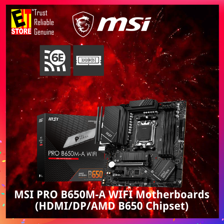 MSI PRO B650MA WIFI Motherboards (HDMI/DP/AMD B650 Chipset) Lazada