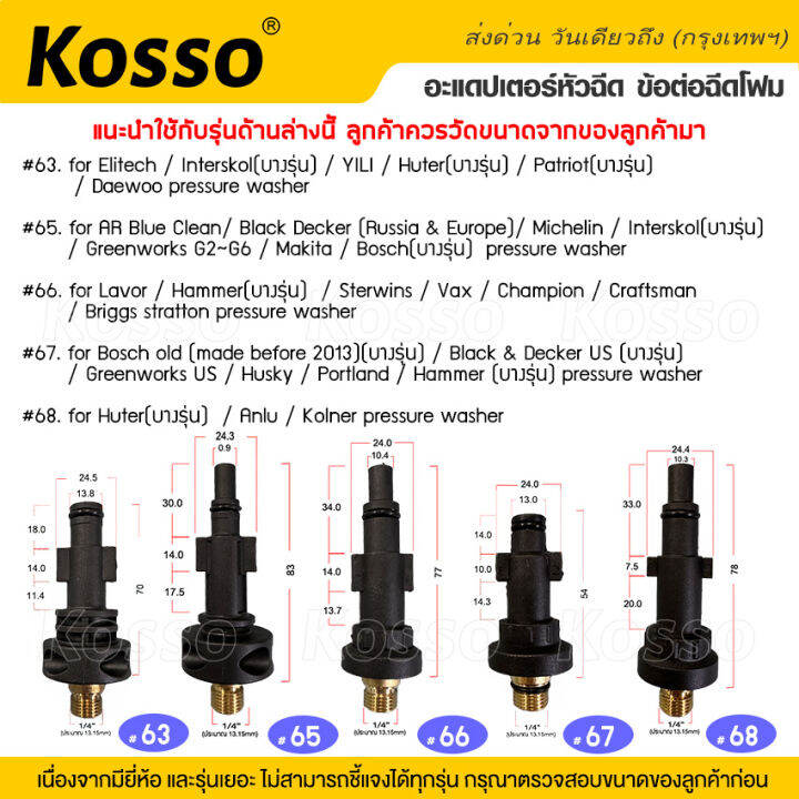 new-kosso-อะแดปเตอร์หัวฉีด-ข้อต่อฉีดโฟม-เครื่องฉีดน้ำแรงดันสูง-อะแดปเตอร์ท่อเครื่องล้างแรงดันสูง-ข้อต่อกระบอกฉีดโฟม-สำหรับต่อปลายปืนอัดฉีด-แปลงเป็นเกลียว1-4-ข้อต่อปืนโฟม-ข้อต่อสำหรับปลายปืน-1ชิ้น-149-