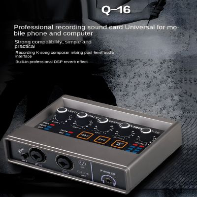 Audio Interface Sound Card 48KHz Converter Electric Guitar Live Broadcast Professional Studio For Karaoke Recording