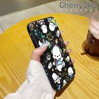 Chenyyka เคสสำหรับ Huawei Y7A P Smart 2021แฟชั่นรูปแบบ Pochacco เคสมือถือนุ่มบางลายขอบสี่เหลี่ยมด้านข้างเคสซิลิโคนนิ่มเคสป้องกันการกระแทก