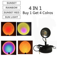 USB Sunset Lamp Sunset Sunrise Light Projector Night Light Room Decoration Lights 4IN1 Spotlight Shimmer Atmosphere Background