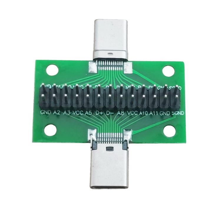 male-to-female-type-c-test-pcb-board-universal-board-with-usb-3-1-port-20-6x36-2mm-test-board-with-pins