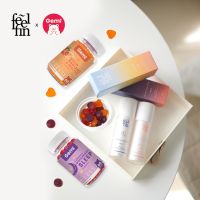 Feelfin x Gemi - ชุดของขวัญ gift set คู่สเปรย์ฉีดห้องกลิ่น Day &amp; สเปรย์ฉีดหมอนกลิ่น Night และ Gemi Biotin &amp; Sleep gummies