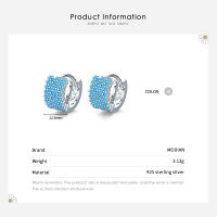 Modian 2021 New Vintage Turquoise Elegant Earring Real 925 Sterling Silver Luxury Charm Hoop Earrings For Women Wedding Jewelry