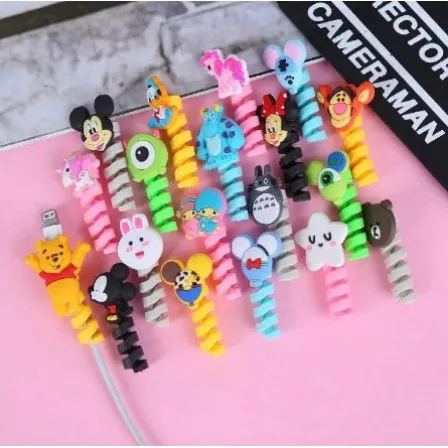 Cute Cartoon USB Cable Protector Saver Earphone Cord Protection Wire Cover Protective