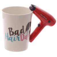 3D Hair Dryer Coffee Mug Ladies Tool Hair Dryer Hair Salon Bathroom Decor Creative Tea Milk Ceramic Cup Gift For Hairdresser