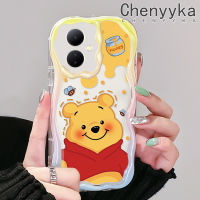 เคส Chenyyka สำหรับ VIVO Y76 Y76s Y74s 5G Y36 Y77 Y77E 5G Y78 Y78 5G + 5G IQOO Z6 Lite 5G เคสน่ารักน้ำผึ้งหมีสีสันสดใสเนื้อครีมนุ่มเคสมือถือกันกระแทกแบบใสสร้างสรรค์เคสป้องกันซิลิโคนโปร่งใสลายกล้องถ่ายรูป