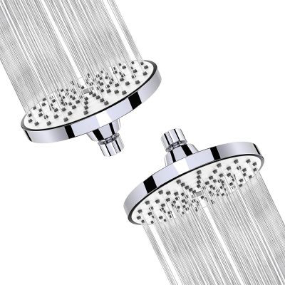 2X Shower Head 6 Inch Anti-Leak Anti-Clog Fixed Rain Showerhead Rainfall Spray Relaxation and Spa(Silver)