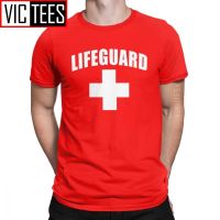 Funny Lifeguard Tshirt Men Homme Cotton T Shirt Red Lifeguarding Uniform Gift