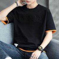♟ Foreign Trade Cutting Label Big-Name T-Shirt Mens Short-Sleeved High-End Simple Clearance Clearance All-Match Round Neck Cheap 9.9 Clothes
