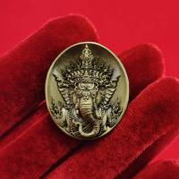 พระพิฆเนศ Ganesh พรคเณศลิขิต หลวงปู่ศรีเทพอุดร วัดพืชนิมิต  size 3x 2.5 cm. เนื้อสัตตะ year 64 L14F4