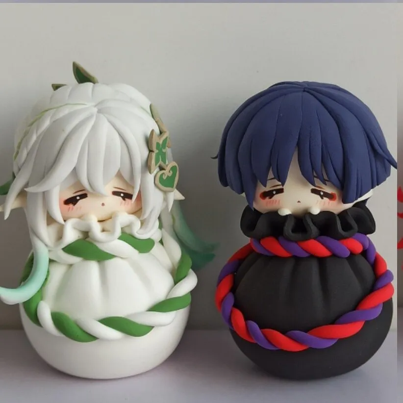 Genshin Impact Grass God Nahida Steamed Stuffed Bun Shape 7Cm Anime Figure  Kawaii Toy Q Figural Clay Making Model Gift Keychains 