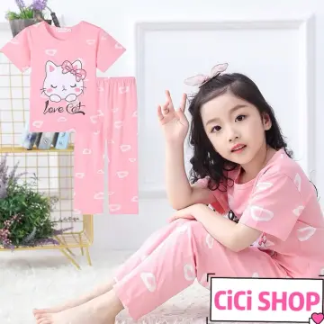 3 6 9 12 14 Years Satin Silk Pajama Sets Sleepwear Pants Tops Sets for  Teens Girls Baby Kids Pink Pajamas Children Home Clothes