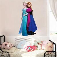 Cartoon Elsa &amp; Anna Princess Frozen Wall Stickers For Sisters Room Decoration Diy Anime Home Decals Movie Mural Art Pvc Poster