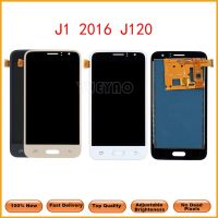 สำหรับ Samsung Galaxy J1 J120 J120f J120h J120m ตัวแสดงอ่านแอลซีดีหน้าจอสัมผัสปรับแต่งความสว่างประกอบ Digitizer