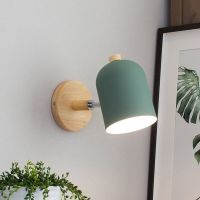 Room Wall Lights Wall Decor Nordic Bedside Wall Lamps Macaroon Steering Head Wood Hanging Sconce Living/Bedroom Reading Lighting