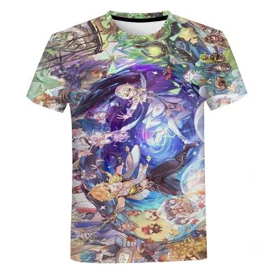 Genshin Impact 3D พิมพ์เสื้อยืดอะนิเมะเกม Raiden Shogun Girls Streetwear ผู้ชายผู้หญิงขนาดใหญ่ T เสื้อ Harajuku เด็ก Tees Tops