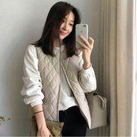 Oversize Autumn Thin Black O Neck Sleeveless Parkas Vests Zipper Jacket Loose Wild Quilted Tops Casual Clothes Crop Coat