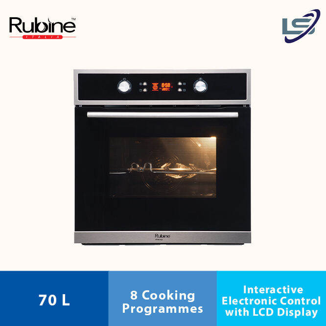 RUBINE 70L Buildin Oven RBOAVATA270SS AClass Energy Efficiency 8 Cooking Programmes