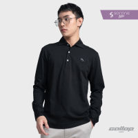 GALLOP : Mens Wear เสื้อโปโลแขนยาว Eco-Friendly Polo Long Sleeve Shirt (รักษ์โลก) รุ่น GT9155 สี Smart Black – ดำ / ราคาปกติ 1890.-