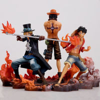 3PCS anime figurine Monkey D Luffy Ace Sabo Three brothers set PVC Action Figure Collection Model Toys doll 14-17CM