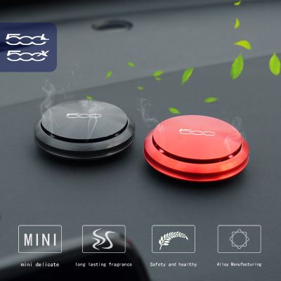 Round Car Fragrance Diffuser For Fiat 500 L X Emblem Refillable Solid Perfume Air Freshener Interior Accessories