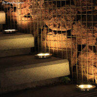 【CW】พื้นพลังงานแสงอาทิตย์ไฟสวนกลางแจ้งภูมิทัศน์ทางเดิน Driveway Lawn Walkway Disk Light ใต้ดินกันน้ำไฟสนาม hot ร้อน 1 1 1 1 1