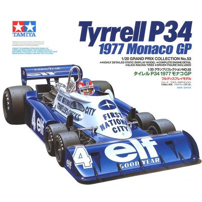 Tamiya 20053 120 Tyrrell P34 1977 Monaco GP คอลเลกชัน No.53ประกอบรถยนต์รุ่นอาคารชุดสำหรับผู้ใหญ่งานอดิเรกของเล่นพลาสติก DIY