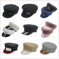 Simple Rhinestone RB Hat Women Men Street Fashion Style Newsboy Hats Black Berets Flat Top Caps Men Drop Ship Cap