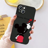 มิกกี้เมาส์เคสสำหรับ Apple iPhone โทรศัพท์ Disney 14 13 12 11 Pro Max Mini XS XR X 8 7 6S 6 Plus สีดำเคสซิลิโคนนิ่ม