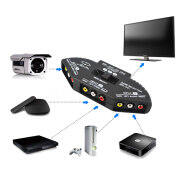 Bộ Chia Công Tắc Âm Thanh Video AV RCA Bộ Chọn 3 Đến 1 RCA Cáp AV Tổng Hợp