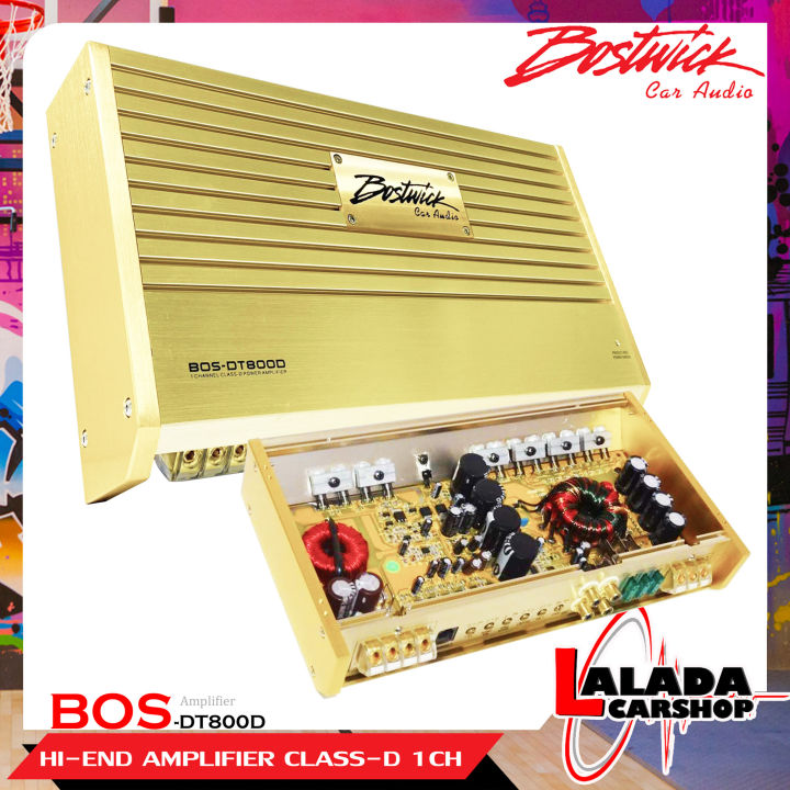 เพาเวอร์แอมป์-class-d-bostwick-รุ่นbos-dt800d-gold-seriesขับซับ-mono-block-1-ch-กำลังขับสูงสุด-800-watts-ขนาดเล็ก-ของแท้100-ตอบสนองแนวเสียงอย่างฟังเพราะ-แรง-นุ่ม