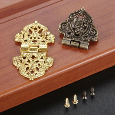 ❄◐✖ 4Pcs 53x28mm Crown Head Door Cabinet Hinges Jewelry Box Drawer Cupboard Decorative Hinge Furniture Hardware Antique Bronze/Gold
