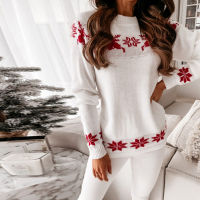 Women Fashion O Neck Long Sleeved Warm Sweaters New Loose Sweet Tops Pullover Autumn Winter Christmas Elk print Knitted Sweaters