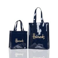 Harrods British Famous Product PVC Large Capacity Waterproof Shopping Bag Letter Lunch Ladies Office Worker Handbag Shoulder