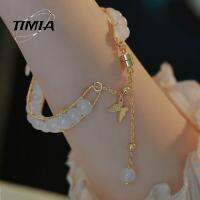 TIMIA เรโทร คลาสสิกแบบคลาสสิก จี้ผีเสื้อ สำหรับสุภาพสตรี ตะขอแม่เหล็กแบบเกี่ยว ของขวัญสำหรับเด็ก อุปกรณ์เครื่องประดับอัญมณี กำไลข้อมือสไตล์จีน เครื่องประดับแฟชั่นเครื่องประดับ ลูกปัดสำหรับลูกปัด กำไลข้อมือผู้หญิง